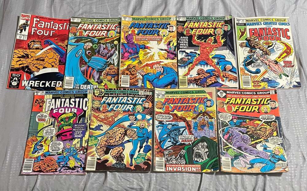 Lot of 9 Vintage Fantastic Four Issues 83, 182, 198, 203, 212, 213, 214, 355,88